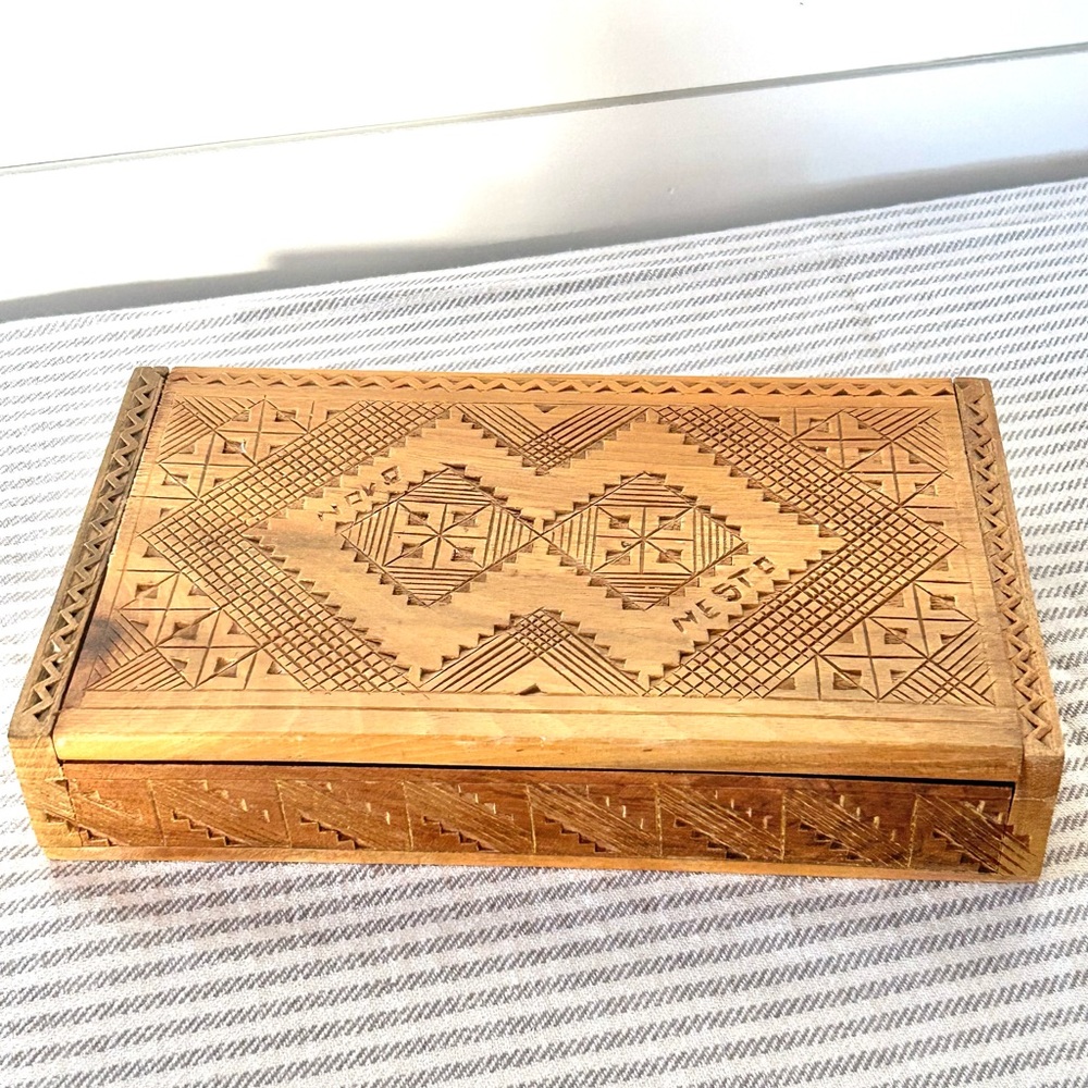 Intricately Carved Wooden Box